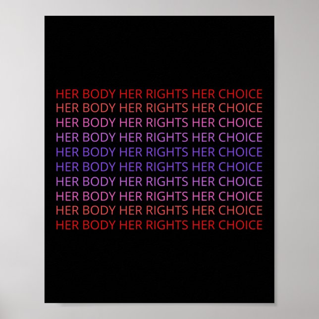 Body Her Right Her Choice Feminist Womens Feminism Poster (Front)