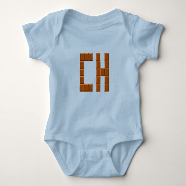 Body jersey light blue CHOCOLAT SWITZERLAND Baby Bodysuit (Front)