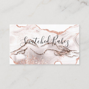 Body Logo Sculpting QRCODE Marble Copper Glitter Business Card