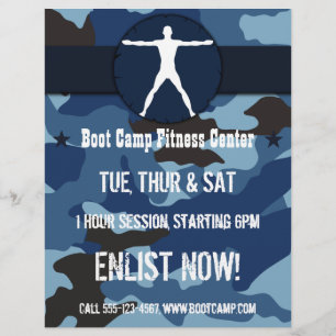 Body Madness Dark Blue Camo Boot Camp Flyers