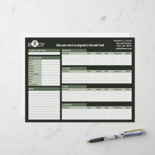Body Madness Personal Trainer Workout Log Sheets