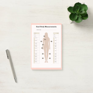 Body Measurement Tracker -- Women Weight Loss Post-it Notes