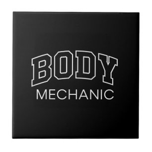 Body Mechanic Funny Athletic Lettering Fitness Gif Ceramic Tile