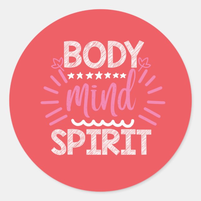 Body Mind Spirit  Classic Round Sticker (Front)