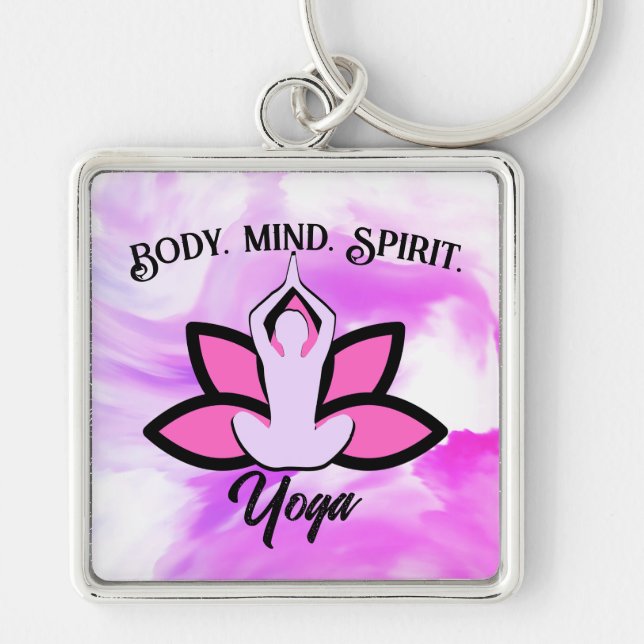 BODY MIND SPIRIT YOGA Meditation Aasana Key Ring (Front)
