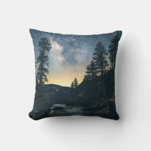 BODY OF WATER BETWEEN TREES CUSHION