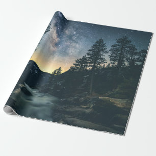 BODY OF WATER BETWEEN TREES WRAPPING PAPER