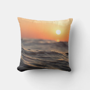 Body of Water During Golden Hour Cushion