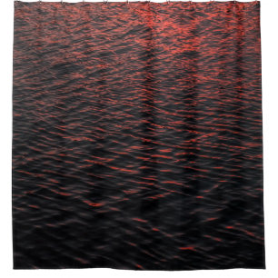 Body of water during sunset shower curtain