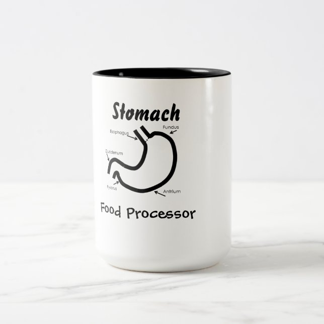 Body Parts -- Human Stomach Two-Tone Coffee Mug (Center)