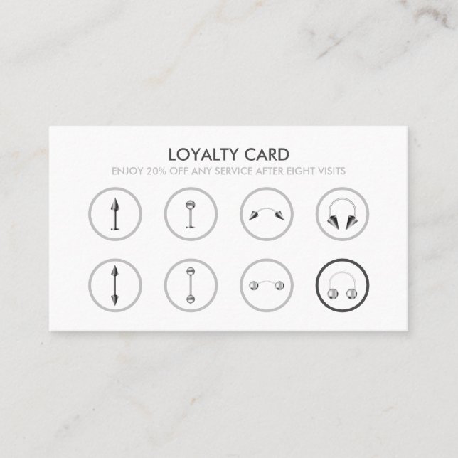 Body Piercing Sale Loyalty Business Card (Front)