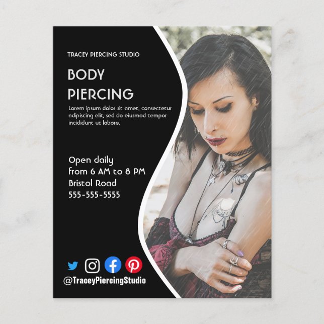 Body PIERCING STUDIO poster flyer (Front)