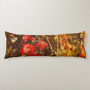 Body Pillow Autumn Red Yellow Vines