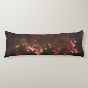 Body Pillow Fractal Leaves Red Glow