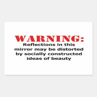 Body-Positive Mirror Warning Rectangular Sticker