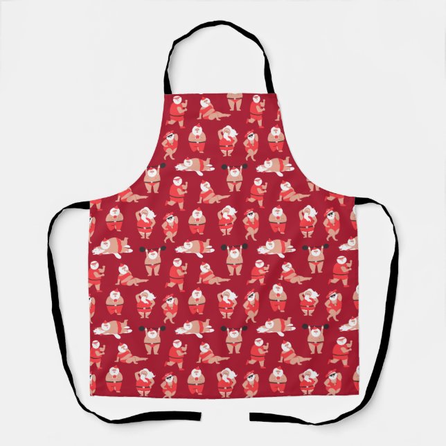 Body Positive Santa Holiday Wrapping Paper Apron (Front)