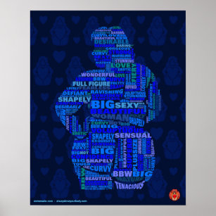 Body Positive world poster 3 in blue