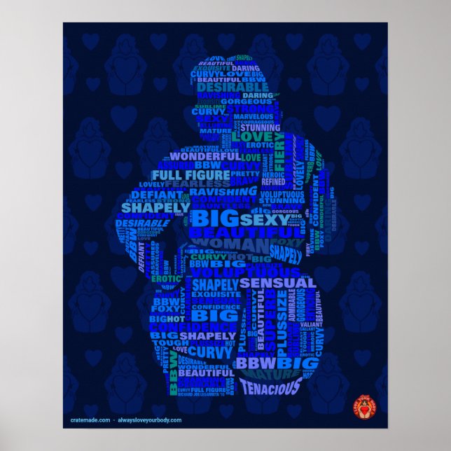 Body Positive world poster 3 in blue (Front)