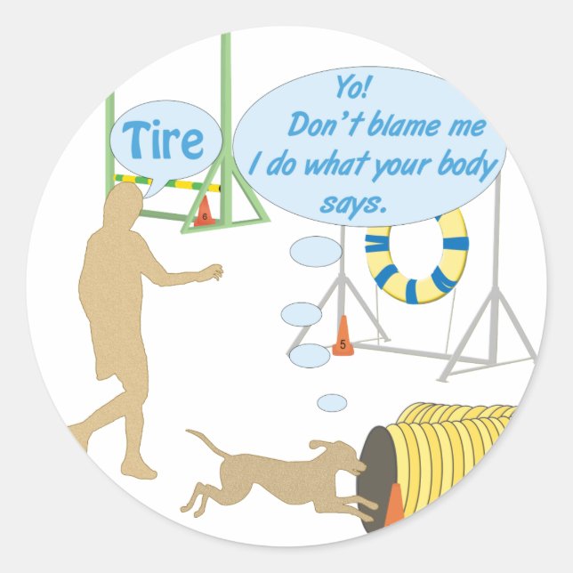 Body Says Classic Round Sticker (Front)