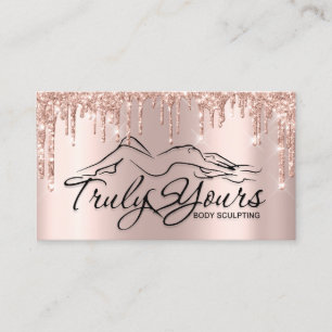 Body Sclupting Beauty Logo Glitter Rose1 Business Card