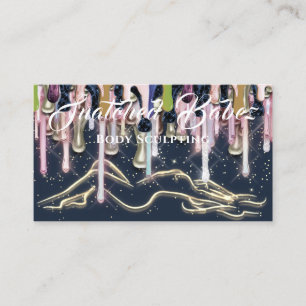Body Sculpting Beauty Custom Logo Massage DripNavy Business Card