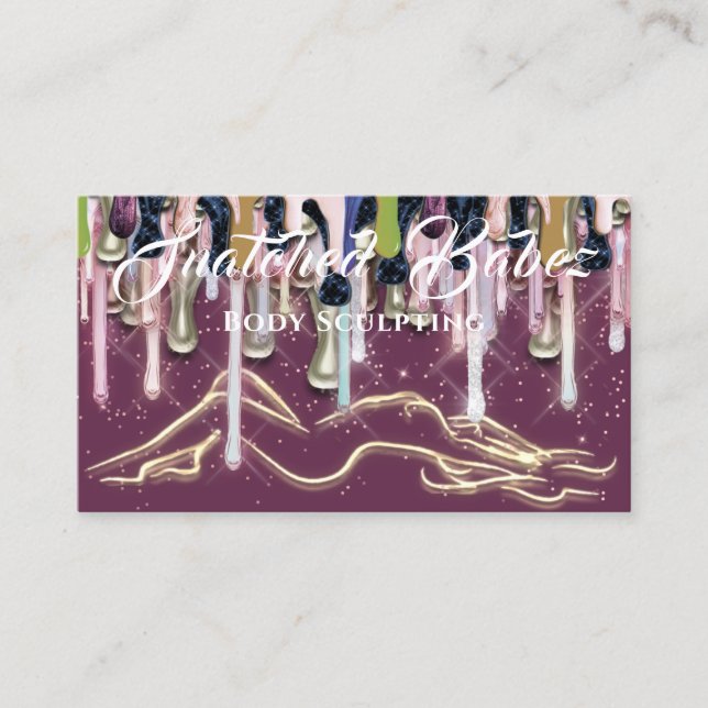 Body Sculpting Beauty Custom Logo Massage DripRose Business Card (Front)