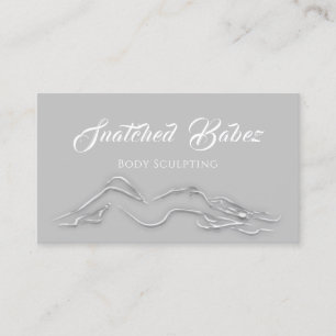 Body Sculpting Beauty Custom Logo Massage Grey Business Card