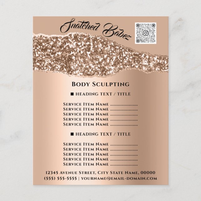 Body Sculpting Beauty Hair Salon QR LOGO Promotion Flyer (Front)