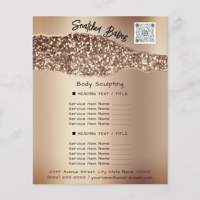 Body Sculpting Beauty Hair Salon QR LOGO Rose Flyer (Front)