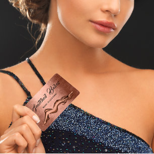 Body Sculpting Beauty Logo Massage QE CODE Rose Business Card