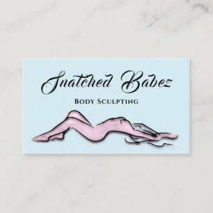Body Sculpting Beauty Logo Massage QRCODE Pink  Business Card