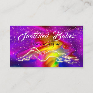 Body Sculpting Beauty Logo Massage Spa Holograph G Business Card