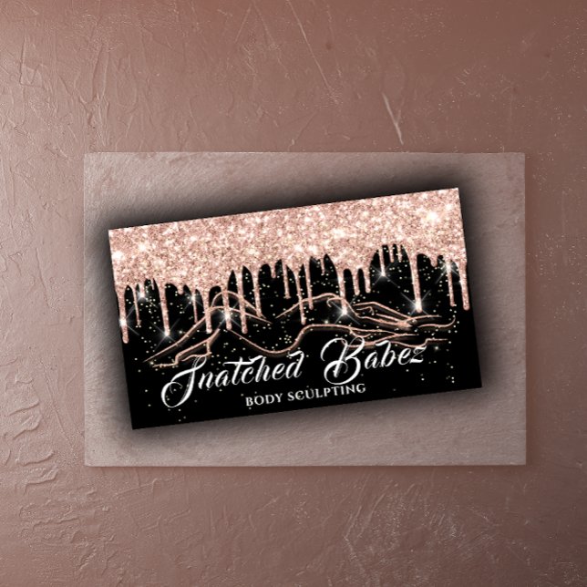 Body Sculpting Beauty Massage Drips Glitter Glam B Business Card (Creator Uploaded)