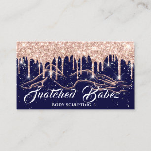 Body Sculpting Beauty Massage Drips Glitter Navy Business Card