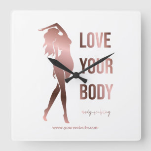 Body sculpting body contouring shaping spa gift t square wall clock