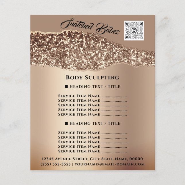 Body Sculpting Building Beauty Hair Salon QR ROSE Flyer (Front)