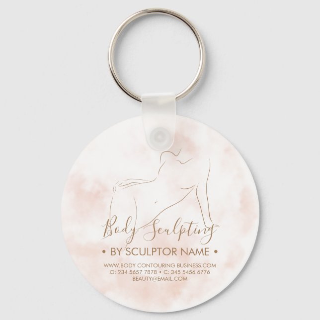 Body sculpting contouring spa aesthetician key ring (Front)