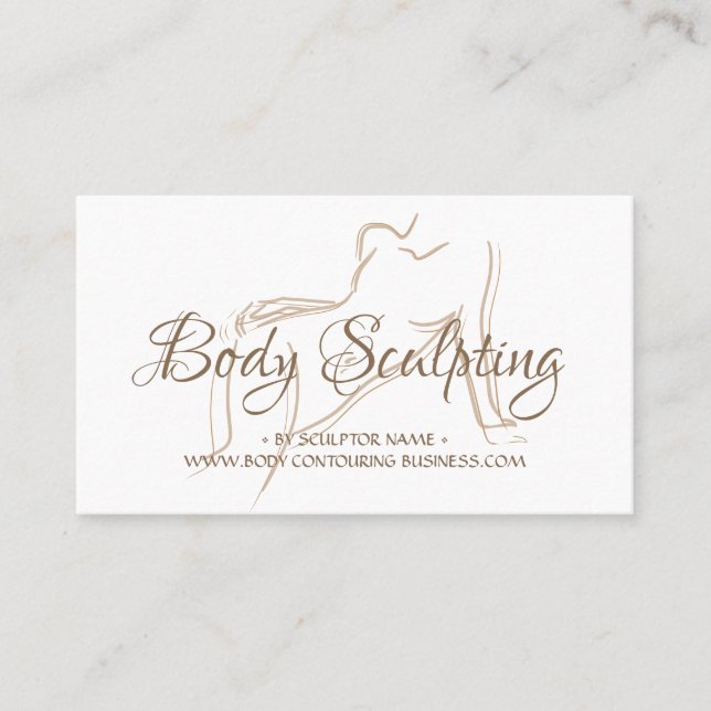 Body sculpting contouring spa woman tan business card (Front)