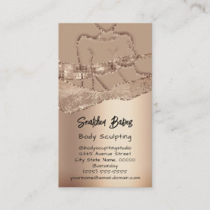 Body Sculpting Cosmetics Logo QR Code Skin Rose Business Card