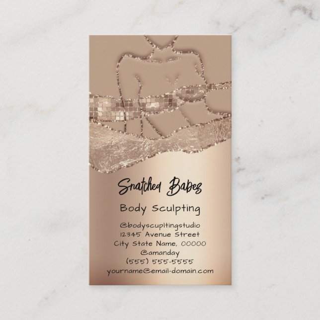 Body Sculpting Cosmetics Logo QR Code Skin Rose Business Card (Front)