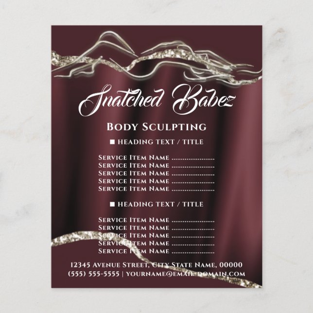 Body Sculpting Logo Brown Gold Price Flyer (Front)