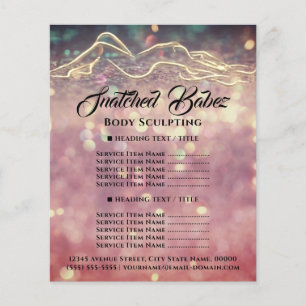 Body Sculpting Logo Rose Spark Price List Flyer