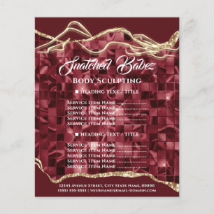 Body Sculpting Logo SPA Massage Gold Price List Flyer