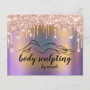 Body Sculpting Shaping Drips Rose Glitter Flyer