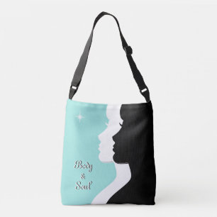 Body & Soul Woman Silhouettes on Teal Crossbody Bag