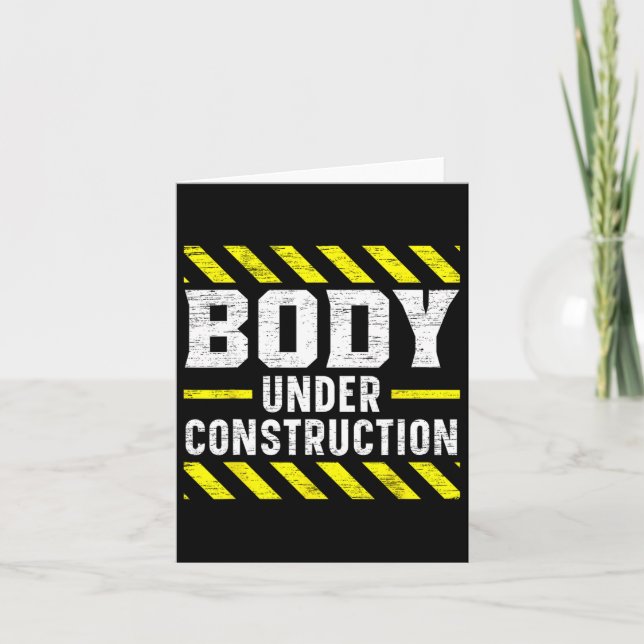 Body Under Construction Bodybuilding Workout Bodyb Card (Front)
