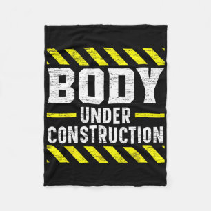 Body Under Construction Bodybuilding Workout Bodyb Fleece Blanket