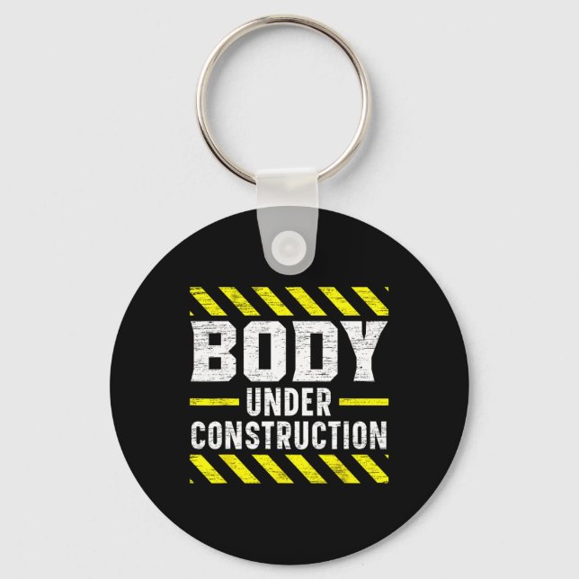 Body Under Construction Bodybuilding Workout Bodyb Key Ring (Front)