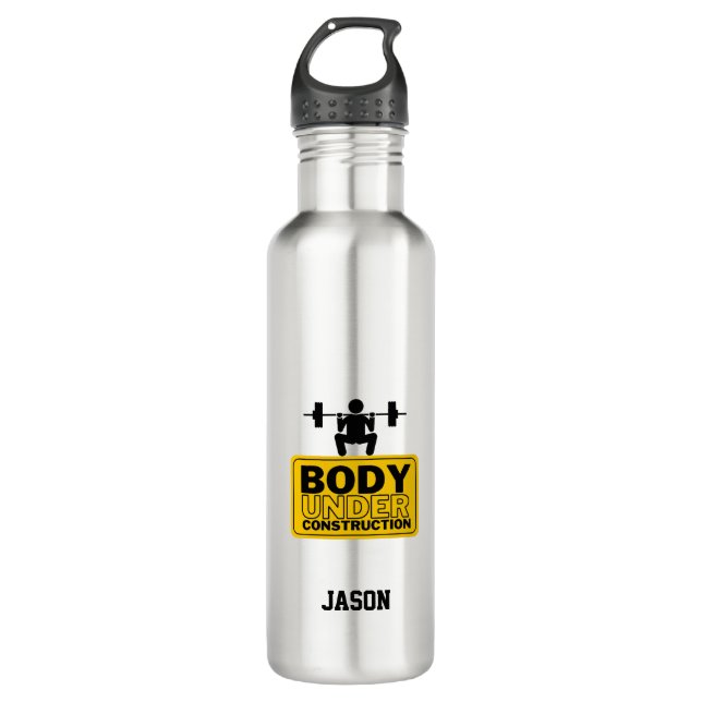 Body Under Construction Custom Name 710 Ml Water Bottle (Front)
