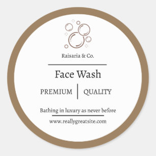 Body Wash Labels, Soap Labels, Body Butter Labels, Classic Round Sticker
